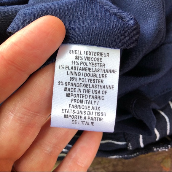 Milly New York Maria Sleeveless Dress Size S Navy White Wavy Stripes Stretch - Picture 15 of 16